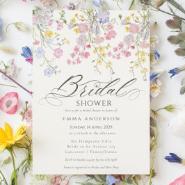 Invitación Jardín de flores silvestres elegante para la despe