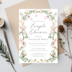 Invitación Jardín de flores silvestres elegante para la ducha
