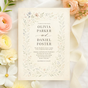 Invitación Jardín de flores silvestres elegantes, boda floral