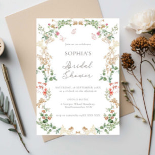 Invitación Jardín de flores silvestres elegantes para una duc