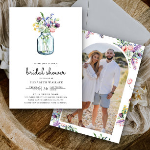 Invitación Jardín de flores silvestres en frasco de Mason par