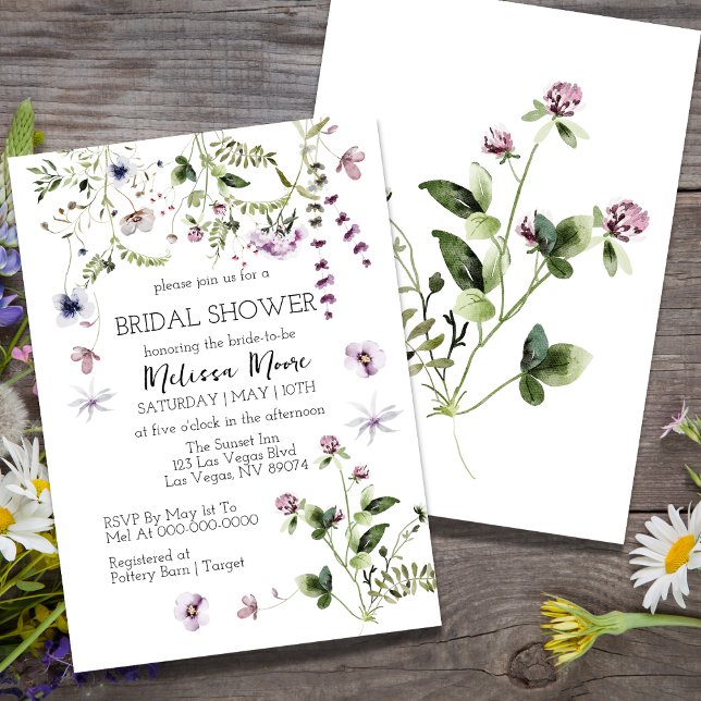 Invitación Jardín de flores silvestres florecen flores de nov (Subido por el creador)