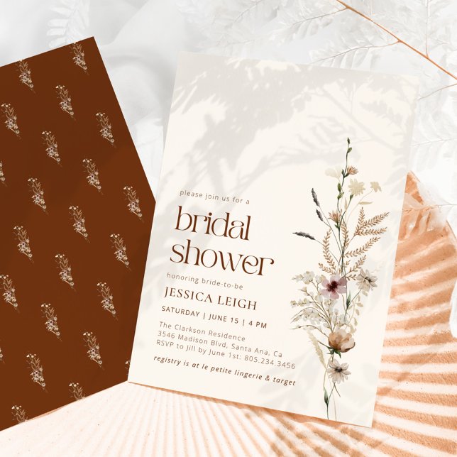 Invitación Jardín de flores silvestres florecen flores de nov (Subido por el creador)