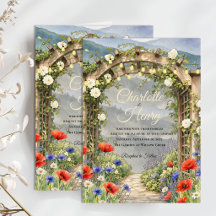 Jardín de flores silvestres pérgola rústica boda f