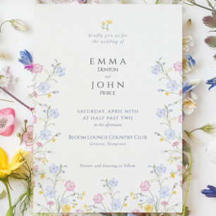Invitación Jardín de flores silvestres prado elegante boda