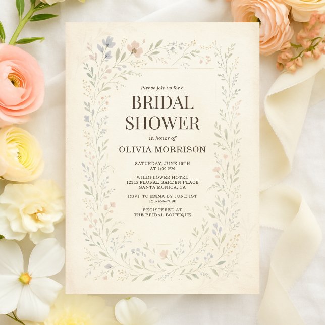 Invitación Jardín de flores silvestres rústico para despedida (Subido por el creador)