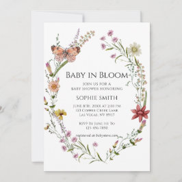 Invitación Jardín De Flores Silvestres Un Baby Shower En Bloo