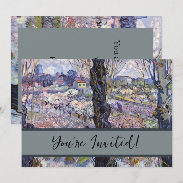 Invitación Jardín de flores Van Gogh View Arles (Anverso / Reverso)