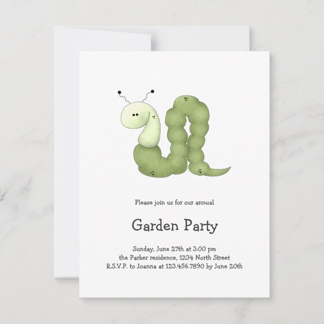 Invitación Jardín de Gram ・ Gusano verde (Anverso)