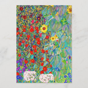 Invitación Jardín De Granjas Con Girasoles Gustav Klimt