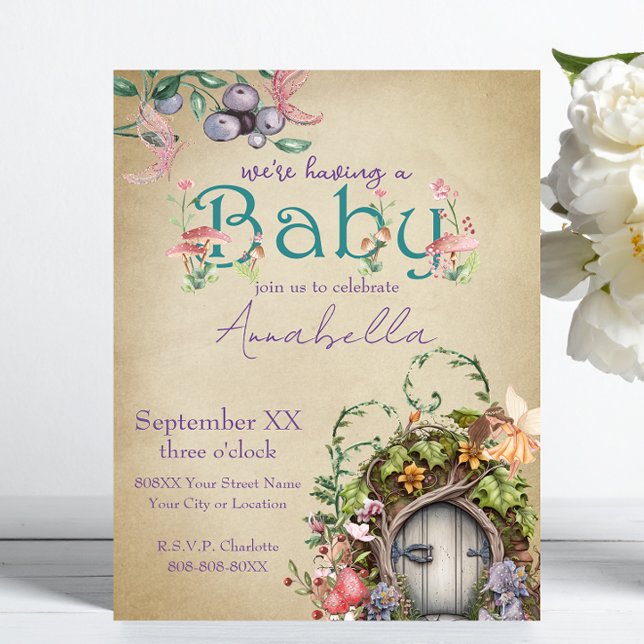 Invitación Jardín de hadas boscosas encantado en un Parque Fa (Subido por el creador)