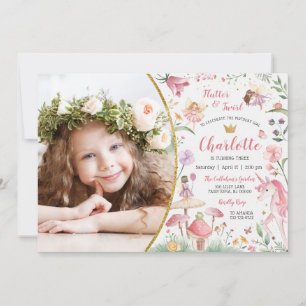 Invitación Jardín de Hadas Encantado Flutter y Twirl Foto