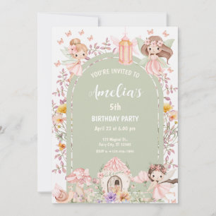 Invitación Jardín de hadas mágico boho de flores silvestres