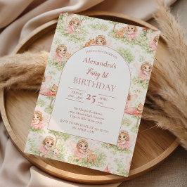 Invitación Jardín de Hadas Primer Cumpleaños