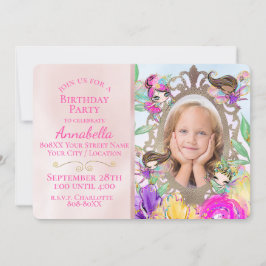 Invitación Jardín de hadas y hadas con Personalizado