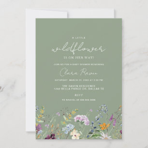 Invitación Jardín de Infancia de Flor de Salvia Pequeña Flor 