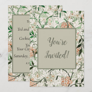 Invitación Jardín de Jazmín Flor Clásica de William Morris