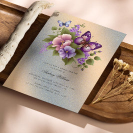 Invitación Jardín de la Mariposa de Oro: Ducha Glam Bridal