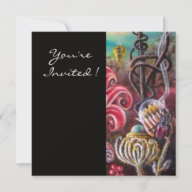 Invitación JARDÍN DE LA MELISA 2, Negro, Blanco, Fucsia (Anverso)