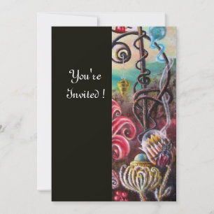 Invitación JARDÍN DE LA MELISA 2, Negro, Blanco, Fucsia