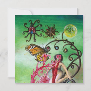 Invitación JARDÍN DE LA MELISSA 2, rojo ,violeta rosa