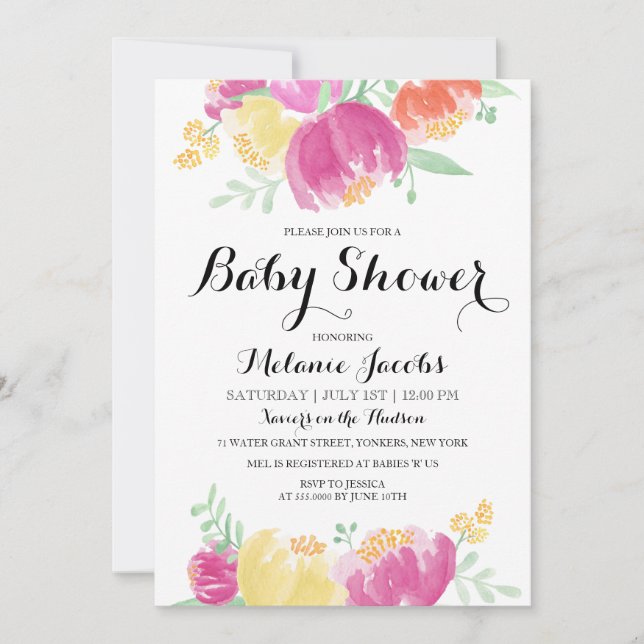 Invitación Jardín de la posada | Baby Shower (Anverso)