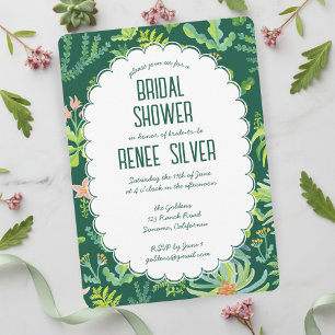 Invitación Jardín de la selva acuarela DUCHA NUPCIAL personal