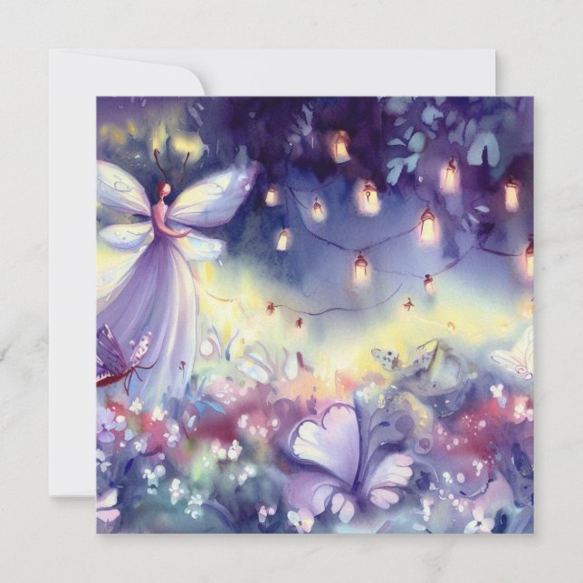 Invitación Jardín de las Fe: Hada mística, un Baby Shower (Anverso)