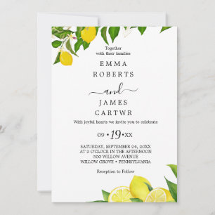 Invitación Jardín de limón fresco   Fiesta de Despedida de So