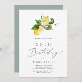 Invitación Jardín de limón moderno 30 cumpleaños