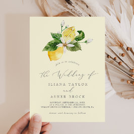 Invitación Jardín de limón moderno | Boda simple amarillo