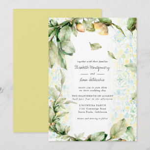 Invitación Jardín de limoneros italiano   Boda botánica boho