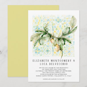 Invitación Jardín de limoneros italiano   Boda botánica boho