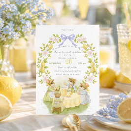Invitación Jardín de limones con ratones Baby shower
