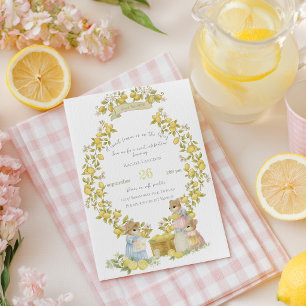 Invitación Jardín de limones con ratones Fiesta de bebé