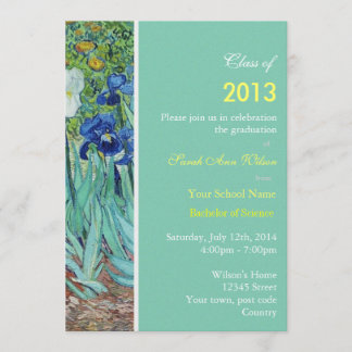 Invitación Jardín de lirios vintage flores fiesta de graduaci