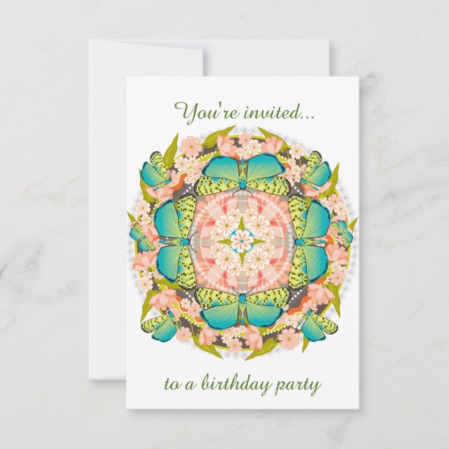 Invitación Jardín de mariposas (Anverso)