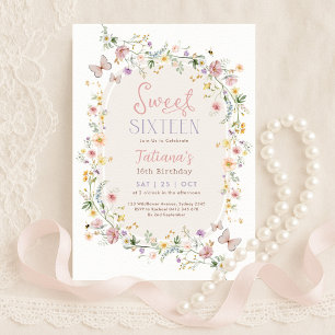 Invitación Jardín de Mariposas de Flores Silvestres de Primav