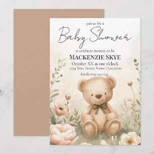 Invitación Jardín de ositos de peluche para baby shower