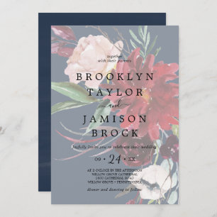 Invitación Jardín de otoño   Boda floral anticuado de la mari