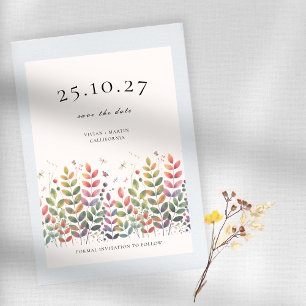 Invitación Jardín De Otoño Con Dragonflies Salva La Fecha