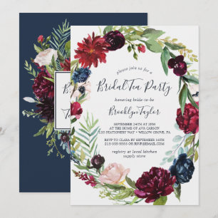 Invitación Jardín de otoño   Fiesta del té de la novia de la 