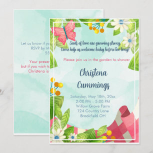 Invitación Jardín de picnic Semillas de amor – Baby Shower