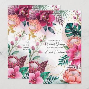 Invitación Jardín de Polvo de Estrellas Tropicales Ducha Nupc