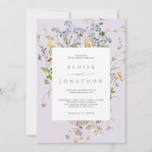 Invitación Jardín de pradera de flores silvestres de lavanda