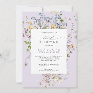 Invitación Jardín de pradera de flores silvestres de lavanda