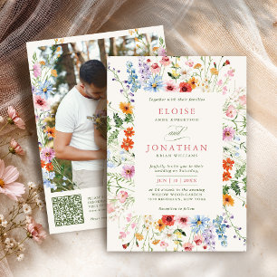 Invitación Jardín de pradera primaveral de flores silvestres