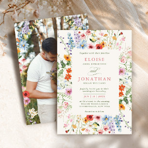 Invitación Jardín de Pradera Primaveral de Flores Silvestres