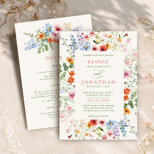 Invitación Jardín de pradera primaveral de flores silvestres