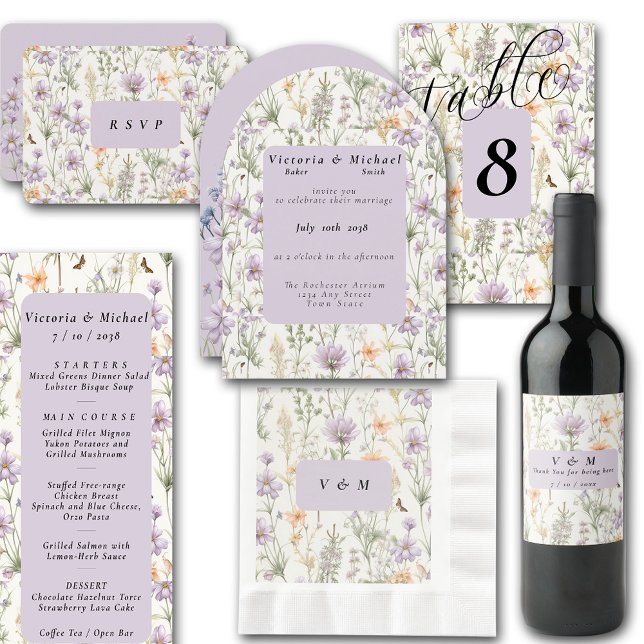 Invitación Jardín de primavera Lavanda rosa Azul (Subido por el creador)